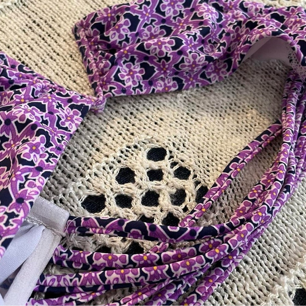 2-piece Purple Patterned Matching Bikini Set - Picture 2 of 7